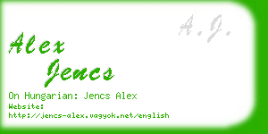 alex jencs business card